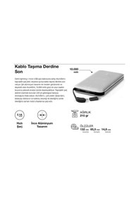 Resim Ttec Powerbank Alumislim 10.000 Mah Taşınabilir Şarj Aleti Gri 