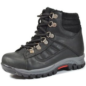 Resim O.S Hakiki Yağlı Deri Siyah Fermuarlı Trekking Erkek Çocuk Bot Siyah 