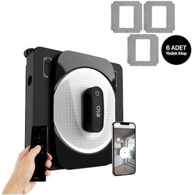 Resim Xenon Smart Cam Silme Robotu (Elo) ve 6 Adet Mop | 2'li Set, Kumandalı, 3 Modlu, Mobil Kontrol 