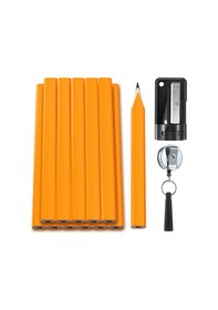 Resim 12 Adet 7 Inç Hb Düz Sekizgen Marangoz Kalemtıraş İle İşaretleme Kalemleri, Geri Çekilebilir Kalem Tutucu 