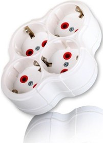 Resim Markafox Beyaz Papatya Golyat Kablosuz 4'lü Topraklı Dörtlü Priz Çoğaltıcı 101-04 1410 