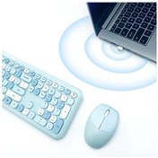 Resim Oldfriend Mofii 666 Usb Kablosuz Sessiz Klavye Ve Mouse Seti Mavi 7 Renk 10m 2.4g Tek Alıcı Diğer 