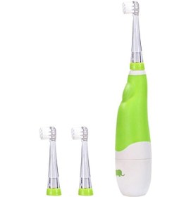 Resim Seago Kids Çocuk Led Su Geçirmez Elektrikli Diş Fırçası 3 Fırça Başlığı Yeşil 