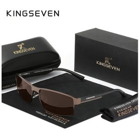 Resim Challenger Kıngseven Doğmuş Polarize Kare Sürüş Gözlüğü Paslanmaz Çelik Çerçeve Pc Cam Tam Çerçeveli Erkek Kadın Günlük Kullanım Sevgililer Günü Hediye Altın 