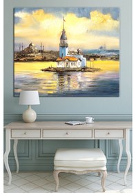 Resim Kız Kulesi İstanbul Günbatımı Dekoratif Kanvas Tablo (6 Farklı Ölçü) 100 x 85 