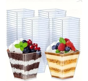 Resim Hepta Collection Beysüs Kübik Prizma Kase Mika Kapaksız Sunum Kabı 25'li 200 cc 