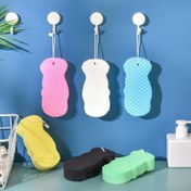 Resim 1 adet Ultra Yumuşak Peeling Banyo Süngeri - Yeniden Kullanılabilir Vücut Yıkama Aleti, Hafif Bej Dostu Scrubbing, Çok Fonksiyonlu Duş Aracı ile Canlı Renkler (Pembe, Beyaz, Mavi, Sarı, Siyah, Yeşil) - SPA Kalitesinde Banyo Aksesuarları için Dayanıklı Plastik, Banyo İçin Sünger, Şık Tasarım, Pürüzsüz Doku 