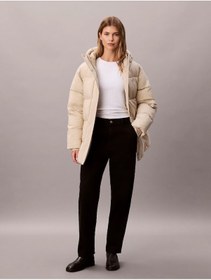 Resim Calvin Klein Kemerli Orta Kalınlıkta Şişme Kadın Kahverengi Ceket Lv047d507g-nsu Kahverengi 
