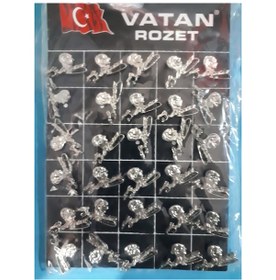 Resim Atatürk Ve Imzası Gümüş Renk Metal Rozet 30 Adetli Paket 