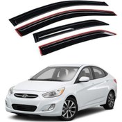 Resim Hyundai Accent Blue 2011-2018 Uyumlu Mugen Cam Rüzgarlığı Seti Piano Black 4'lü İthal (00) (ŞüsCarOto Aksesuar) 