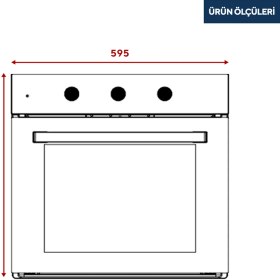 Resim Kumtel Siyah Cam Ankastre Fırın 6 Prog. Piliç Çevirme B66-SGF2(MT) 