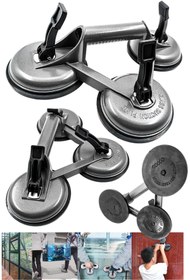 Resim PROXTECH Premium Yüksek Kalite Cam Fayans Kaldırma Metal Alüminyum 3lü Cam Fayans Taşıma Vantuz 