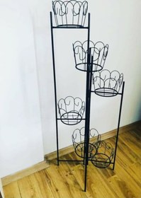 Resim Dekoratif Metal Ferforje 5 Katlı Saksılık -Çiçeklik 