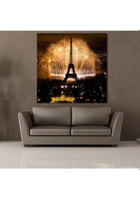 Resim Havai Fişekle Eyfel Kulesi Kanvas Tablo 200x200cm 