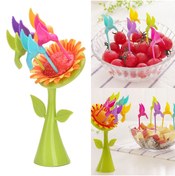 Resim CONAHOME Plastik Meyve Çatal Ayçiçeği 5 Kuşlar Çatal Set 