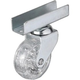 Resim 327 - 50x20 Mm Şeffaf Makaralı Uzun U Tablalı Teker 4 Adet 