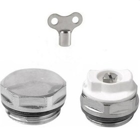 Resim Purjör - Purjör Anahtarı ve Tapa Radyatör Havlupan Montaj Set Beyaz 