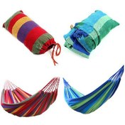 Resim Kanvas Çantalı Hamak Çubuklu Mavi Çizgiler 190 x 80 CM Mavi 