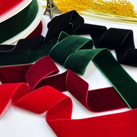 Resim 4.57 metre YWLI Premium Kadife Kumaş Kurdele, Tek Yüzlü Düz Renk Noel, Düğün Paketleme, El Sanatları ve Tatil Dekorasyonları için 
