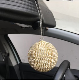 Resim Luord Store Kristal Taşlı Disko Topu Dikiz Ayna Süsü Büyük 8cm Altın 