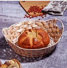 Resim Rattan Ekmeklik Ekmek Sepeti Yuvarlak 30cm Kahverengi 
