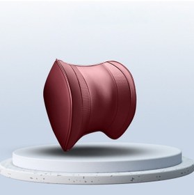 Resim Araba Kafalık Minderi Araba Koltuğu Yastıkları Boyun Koruyucuları Hafızalı Pamuklu Yastık Şarap Kırmızısı 