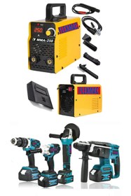 Resim FLEXMAC italy 250 amper kaynak makinesi ve 4 lü matkap seti 5 li set 
