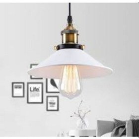 Resim Riolight Metal Beyaz Şapkalı Tekli Sarkıt Çap:23Cm 