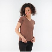 Resim Slazenger PLAY Kadın V Yaka Kahve Tişört 