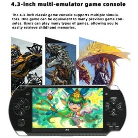 Resim Geekyou 8gb Dahili Hafızalı X6 Taşınabilir Oyun Konsolu - 4.3 İnç Ekran, 64 Bit, Geniş Emülatör Desteği, Şarj Edilebilir Pil, Siyah 