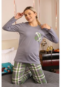 Resim Akbeniz Kadın Uzun Kol Penye Pijama Takım 4199 - S Gri 