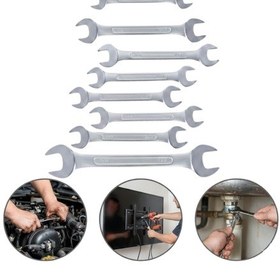 Resim Açık Ağız Kombine Anahtar Seti 8 Ölçü Dayanıklı Yapı 