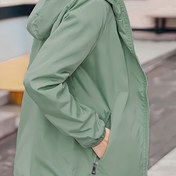 Resim Kadınların Hafif Zeytin Yeşili Kapüşonlu Ceket, Fermuarlı Cep Detaylı, Rahat Gevşek Uyumlu Uzun Kollu Rüzgar Kesici, İlkbahar ve Sonbahar için, Dayanıklı Açık Hava Ceketi, Kapüşonlu Ceket, İlkbahar Dış Giyim, Minimalist Tasarım, Fonksiyonel Cep Detayları 