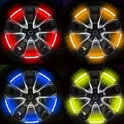 Resim 20 adet Yansıtıcı Tekerlek Etiketi - Arabalar, Motosikletler ve Bisikletler için Güvenlik Arttırıcı Işık Yayan Etiketler, UV Tepkimeye Dayanıklı PVC Malzeme, Kırmızı/Turuncu/Sarı/Yeşil/Mavi, Motosiklet Güvenlik Aksesuarları, Bisiklet Kıyafeti, Yüksek Görünürlük 