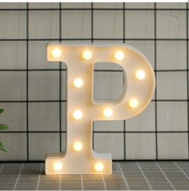 Resim Xiyyadms Led Harf Işığı P - Pvc Malzeme, Sıcak Beyaz Işık, Ev Dekorasyonu, Özel Günler, Duvara Asılabilir/masaüstü, Pil Gereklidir Pil Dahil Değil Diğer 