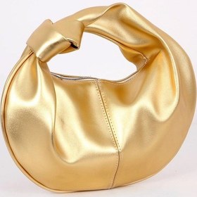 Resim Glemix Helen Düğümlü Gold Trend Mini Kadın El Çantası Altın 