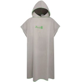 Resim Yetişkinler İçin Sörf Panço Değişen Havlu Çabuk Kuruyan Bornoz Başlıklı Mikrofiber Plaj Battaniyesi Banyo Yüzme Havlusu Gri Gri 