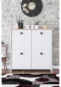 Resim 4 Kapaklı 4 Raflı Dekoratif Kiler, Mutfak, Banyo Dolabı 