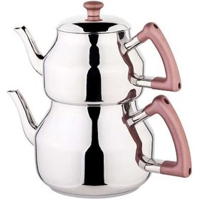 Resim Özkent K-313 Marmaris Mini Boy Sade Çaydanlık Rose 