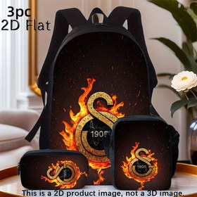 Resim 3 adet Galatasaray Üç Parça Sırt Çantası, Büyük Kapasiteli Seyahat Sırt Çantası, Hafif Spor Sırt Çantası Seti, Seyahat Kampçılığı, Günlük İşe Giderken Çanta, Mükemmel Doğum Günü Hediyesi 