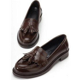 Resim Kadın Ariya Kahve Rugan Loafer Günlük Ayakkabı Kahverengi Rugan Kahverengi 