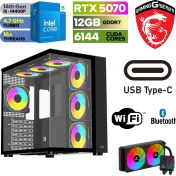 Resim MSI Msı-Şafak-Gaming Pc-Rtx 5070 12GB– Intel I5 14400F– B760MSİ-32GB-64GB Ddr5 Ram-1tb M.2 Ssd-Sıvı Sogutmalı - Windows 11 Pro Masaüstü Bilgisayar 