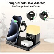Resim Sunshine022 2025 6 Lı 1 Arada Z18-t Kablosuz Şarj Standı İphone Uyumlu Samsung Akıllı Saat Airpods 