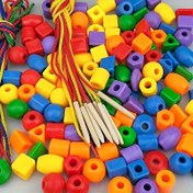 Resim 20 adet Renkli Plastik Boncuklu Dize - Gençler, Erkekler ve Kızlar için Eğitici Yapı Blokları - Erken Öğrenme, Parti Oyunları ve Aktiviteler, Eğitici Oyuncaklar ve Aktiviteler için İdeal 