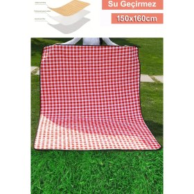 Resim Bundeba Piknik Örtüsü Su Geçirmez Kendinden Çantalı 150X160 cm Kamp Tipi Piknik Yer Minderi Kapitone Elyaf 