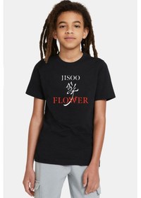 Resim Tshirthane Jisoo Flower Siyah Çocuk Tshirt SIYAH 