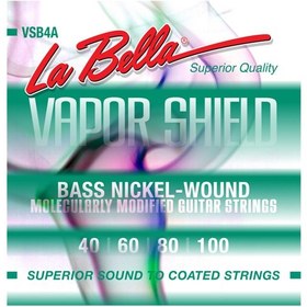 Resim La Bella LB-VSB4A Vapor Shield Bas Gitar Teli - 4 Telli (Üst Segment - Plazma İşlem) | Plazma Yüzey İşlemi, Korozyona Karşı Üstün Direnç, Parlak Ton ve Kaygan Çalım Hissi | Ölçüler: .040 - .100 (4 Telli Set) 