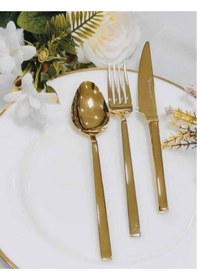 Resim Stayle 42 Parça Gold Titanyum Çatal Kaşık Seti Go 