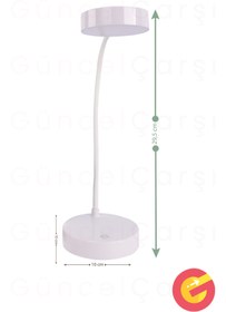 Resim GüncelÇarşı Şarjlı Esnek Masa Lambası, 3 Modlu Sarı-Beyaz-Gün Işığı Dimmerli Kitap Okuma Ders Çalışma Lambaları 