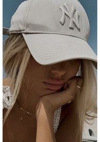 Resim Elif İç Giyim Unisex Ny Nakışlı Bej Kep Şapka Bej 